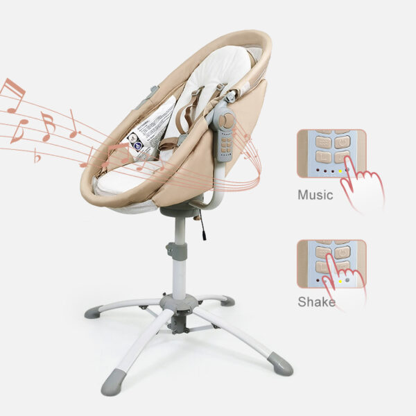Crib and swing 2-in-1 Foldable Baby rocker electric baby bassinet with music