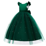 Flower ball gown fancy girls party dresses1