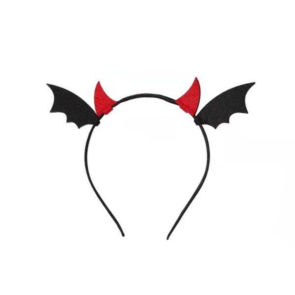 Halloween devil horn bat wings headband