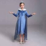 Snow beautiful dresses costume cosplay kids elsa anna princess girls dress2